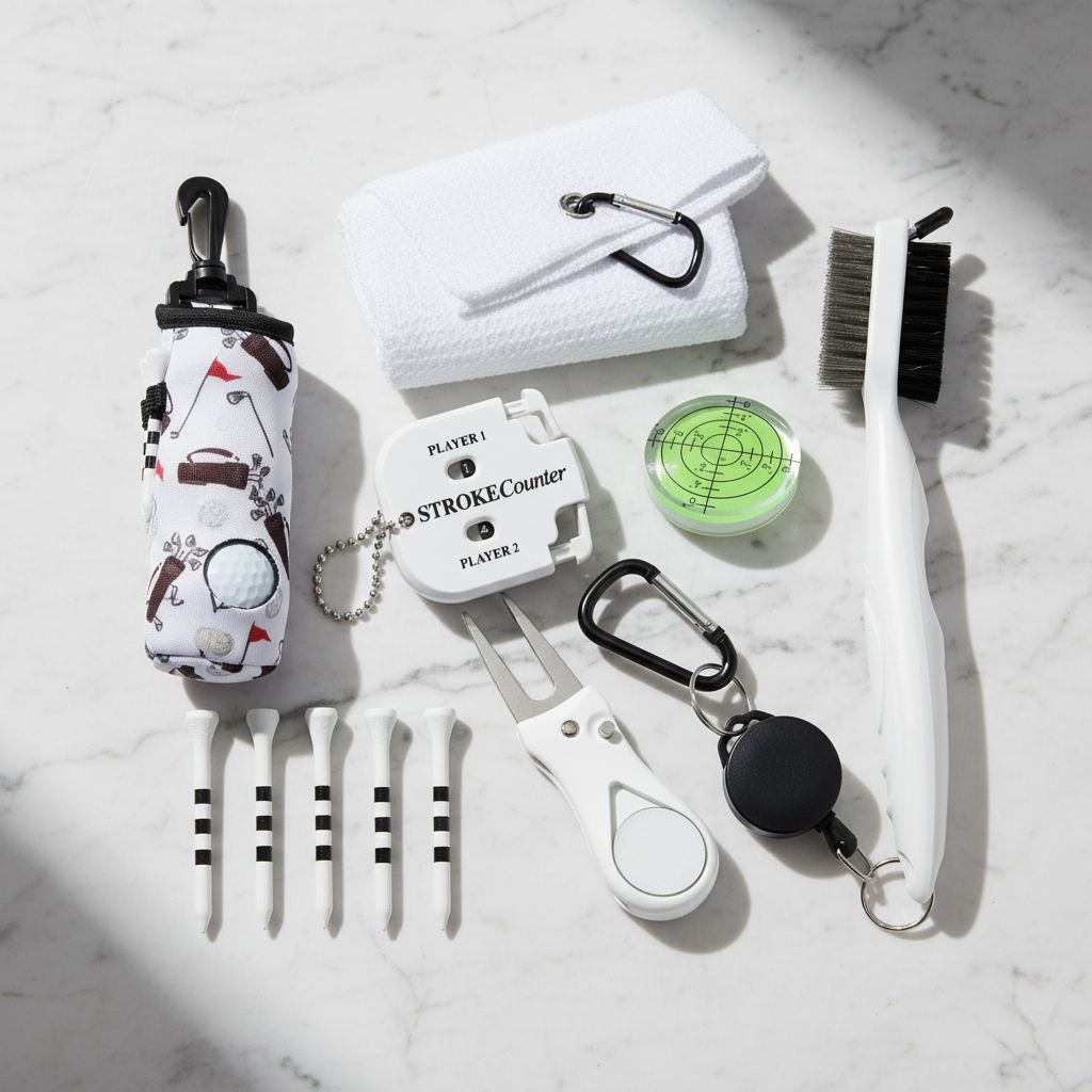 White Golf Kit Flat-Lay